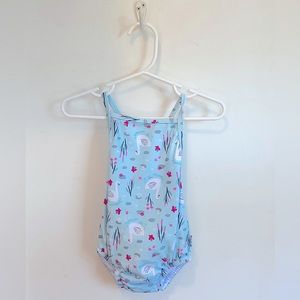 Green Sprouts Swan Print One-Piece Swimsuit w/ Built-In Diaper (6 months)